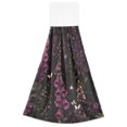thumbnail image 7 of Yayeee Kitchen Hanging Hand Towels Set of 2 with Loop Bathroom Absorbent Tie Towel, Dark Purple Floral Pattern, 7 of 7