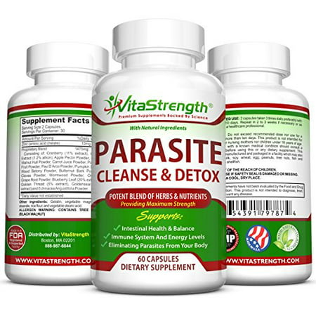 Premium Parasite Cleanse  - Natural Intestine Detox with Black Walnut, Wormwood Powder & More - Eliminate Parasites, Pinworms & Other Intestinal Worms - Natural Remedies For (Best Herbal Parasite Cleanse)