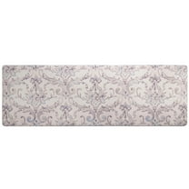 SoHome Cozy Living Watercolor Damask Runner Anti-Fatigue Kitchen Mat, Cream/Blue, 17.5"x55"
