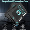 thumbnail image 6 of SUPNICE New Case for iPad 9th/ 8th/ 7th Generation (2021/2020/ 2019), iPad 10.2 Case with Pencil Holder & Kickstand, Anti-Slip 3-Layer Protective Kids Case for iPad 10.2-inch, Black and Turquoise, 6 of 8
