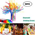 thumbnail image 2 of 100 pajitas desechables flexibles para beber, 2 of 3