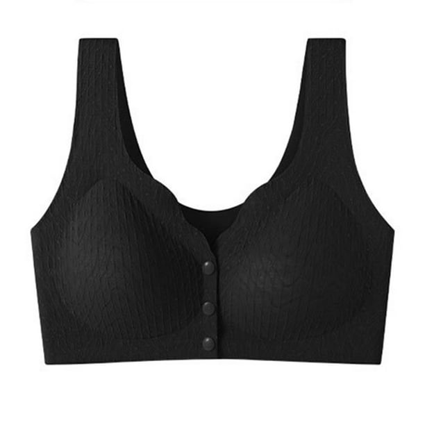 HongQid Front Closure Bra for Women Seamless Straps Bralettes Everyday Basic Sleeping Bras