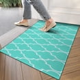 thumbnail image 4 of Turquoise Geometric Quatrefoil Pattern Door Rugs,Washable Non Slip Door Mats Indoor,Decorative Door Mats,Entry Mat Indoor for Entrance,Bedroom,Kitchen,Bathroom,17"x30", 4 of 6