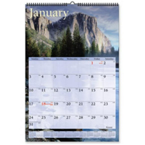 At-A-Glance AAGDMW20128 Monthly Wall Calendar- Jan-Dec- Scenic Photos- 15-.50in.x22-.75in.