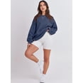 thumbnail image 3 of Chandail à Manches Longues pour Femmes, Col Rond Décontracté, Coupe Ample, Chandail à Capuche, Polaire, Automne, 3 of 6