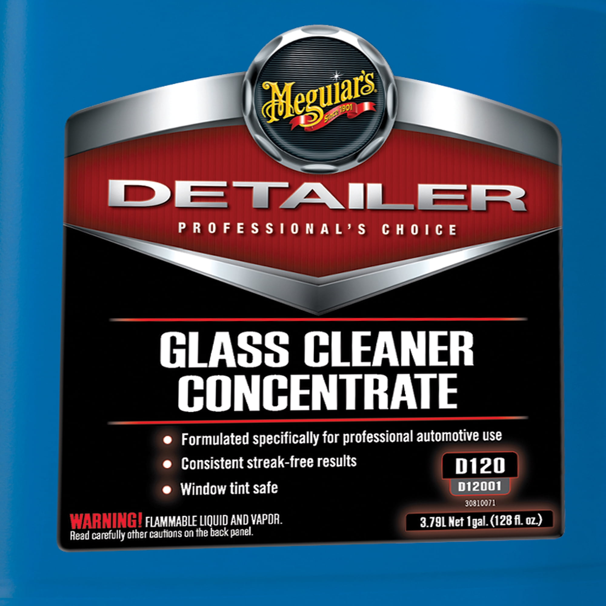  Meguiar's Professional Glass Cleaner Concentrate D12001 -  Professional Strength Glass Cleaner for a Streak-Free Shine that's  Residue-Free on All Glass Surfaces, 128 Oz, 1 Gallon : Automotive