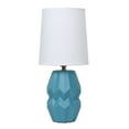 thumbnail image 2 of Simple Designs 12.5" Chic Glow Ceramic Geometric Table Lamp With White Fabric Shade,For Bedroom, Office, Living Room, Dorm, Teal, 2 of 6