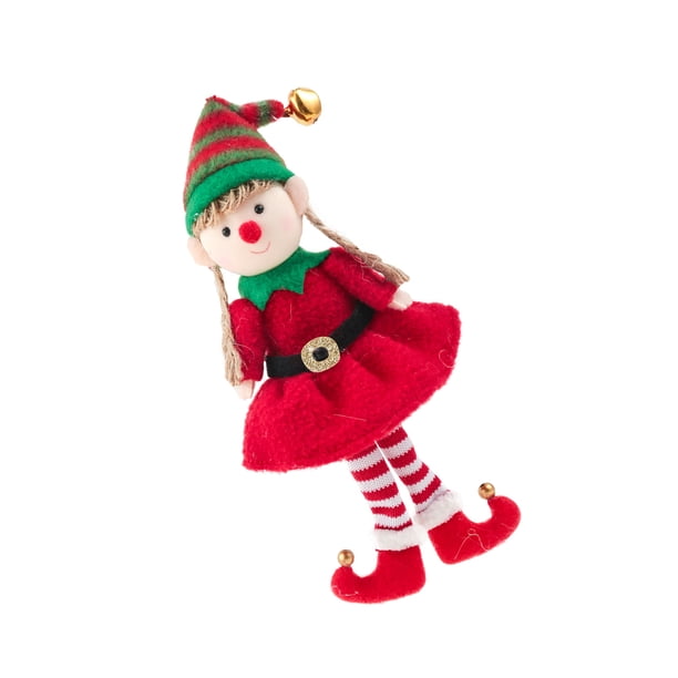Bearachild Muñecas de elfo de Navidad Árbol de Navidad Colgante Colgante Decoración de Navidad Muñeca Niños Juguetes Regalos Muñecas Kits de decoración para fiestas Elfo de las mujeres Bearachild HA046071-02