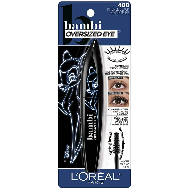 2 Pack L'Oreal Bambi Oversized Eye Washable Mascara, Instant Lash Stretch and Volume, Lifts, Curls Extends Lash Length, Clump Resistant, Washable, Intense Black, 0.2800 oz. - Walmart.com