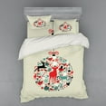 thumbnail image 2 of Ambesonne Christmas Bedding Set 3 Pcs, Traditional Motif, Twin, Beige and Red, 2 of 3
