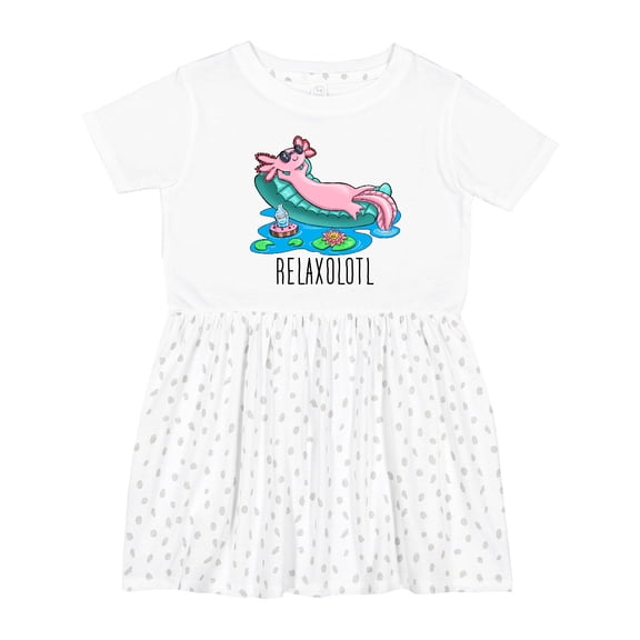 Inktastic Relaxolotl Cute Axolotl on Summer Vacation Girls Toddler Dress