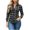 *Dark Gray, variant on Women's Classic Plaid Button Down Long Sleeve Shirt,Casual Slim Blouse Blue,Women's Plus L