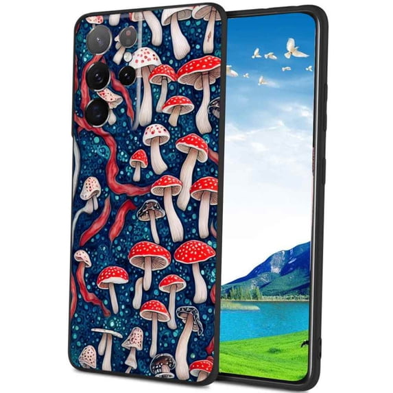 Compatible with Samsung Galaxy S23 Ultra Phone Case, Mushrooms-260 Case Silicone Protective for Teen Girl Boy Case for Samsung Galaxy S23 Ultra