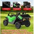 thumbnail image 4 of Lumiparty 24V Electric Ride on Dump Truck for Kids, 2-Seater 4WD Remote Control Car with Electric Dump Bed & Shovel, LED Lights, Music Player, Max Speed 5Mph, for Boys & Girls, Green, 4 of 8