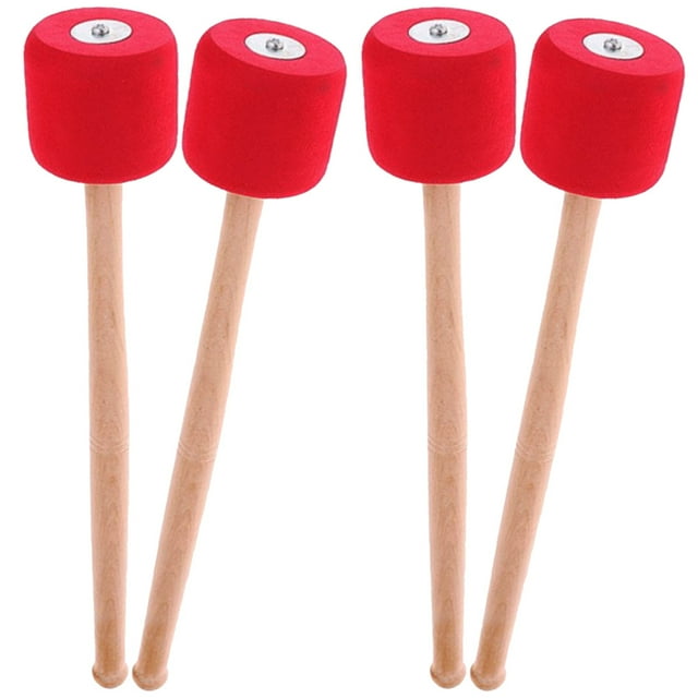 2 Pairs of Bass Drum Mallet Performance Drum Stick Percussion Instrument Accessory