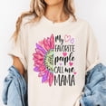 thumbnail image 2 of My Favorite People Call Me Mama T-Shirt – Cute Floral Heart Graphic Tee, Mother's Day Gift, Colorful Sunflower Mom Life Shirt for Women, 2 of 7