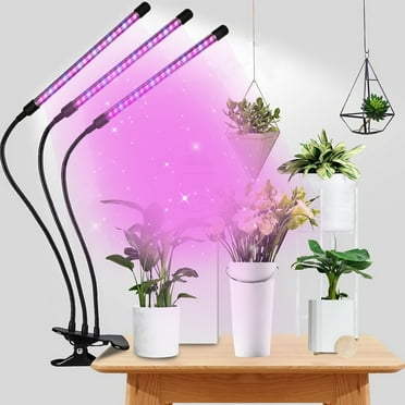Ahosoon  LED Grow Light , 6000K Full Spectrum Clip Plant Light for Indoor Plants,3-Head Indoor Grow Lamp with Remote Control and Auto on/off Timer Function