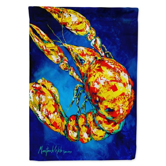 Carolines Treasures MW1185GF Big Boy on Blue Crawfish Flag Garden Size  Small multicolor