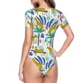 thumbnail image 4 of The Xecao Summer Leopard Women's Crew Neck Body Suit, a short-sleeved bodysuit and basic swimsuit, both comfort and style for dating and daily life, 4 of 9