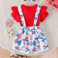 thumbnail image 7 of TOWED22 Baby Girls Clothes Set 2 Piece Summer Casual Cute Short Sleeve Rompers and Overalls Shorts 0-3 Years Toddler Outfits(Red,18-24 M), 7 of 7