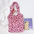 thumbnail image 3 of Bolsa de hombro con patrón de vaca de felpa para mujer, de compras de tela cálida de invierno para mujer Ndcxsfigh Para Estrenar, 3 of 9