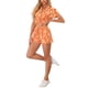 thumbnail image 4 of Conjuntos de Mujeres de Hawái de 2 Piezas, Camisa Floral de Botones y Pantalones Cortos, Ropa Casual para Vacaciones Tropicales en la Playa 2026 XS Naranja Amarillo, 4 of 6