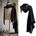thumbnail image 4 of yingyy Cape Adulte Uniforme Cape Rétro Cape Femmes pour Halloween Noël Noir G, 4 of 6