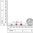 thumbnail image 3 of 925 Silver and 10K Yellow Gold Swiss Blue Topaz Pink Created Sapphire Purple Amethyst and Lab Grown Diamond Tennis Bracelet for Women By Keren Hanan (2.10 cttw, Adjustable up To 9 inch), 3 of 4