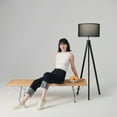 thumbnail image 3 of Brightech Eden 58 in. Classic Black Wood Traditional 1-Light 3-Way Dimming LED Floor Lamp with Black Fabric Drum Shade, 3 of 11