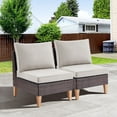 thumbnail image 2 of PARKWELL Outdoor 2-Piece Armless Sofa with Beige Cushions, 2 of 9