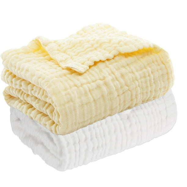 Toallas de baño para bebés Aablexema, paquete de 2 unidades, 110 x 110 cm, muselina de algodón