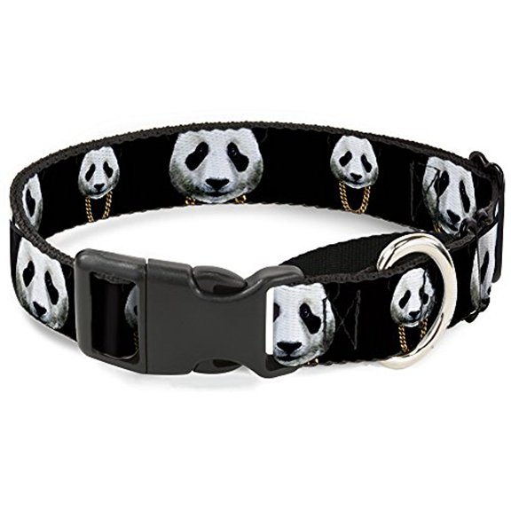 Buckle-Down Martingale Dog Collar - Panda Bear Repeat - 1" Wide - Fits 15-26" Neck Size - Large