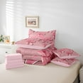 thumbnail image 6 of Castle Fairy Ribbon Bow Knot Personalized Initial S Bedding Comforter Set 7 Pieces for Preppy Child Teens,Cute Pink Bow-Tie Full Bedding Set,Dreamy Princess Bow Alphabet Fitted Sheet Flat Sheet, 6 of 8