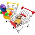 thumbnail image 5 of Mini carrito de compras, carrito de mano para supermercado, modo de carrito de utilidad, juguete de almacenamiento (azul y morado), 2 uds., 5 of 5