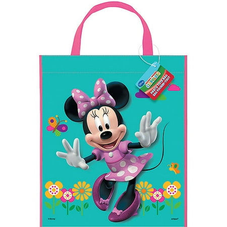 Large Plastic Minnie Mouse Favor Bag, 13&quot; x 11&quot;