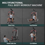 Yeshouse 400 lb Home Gym Machine, Full Body Workout Station with Pulley System, Fits 1 & 2 Plates (Plates Not Included)