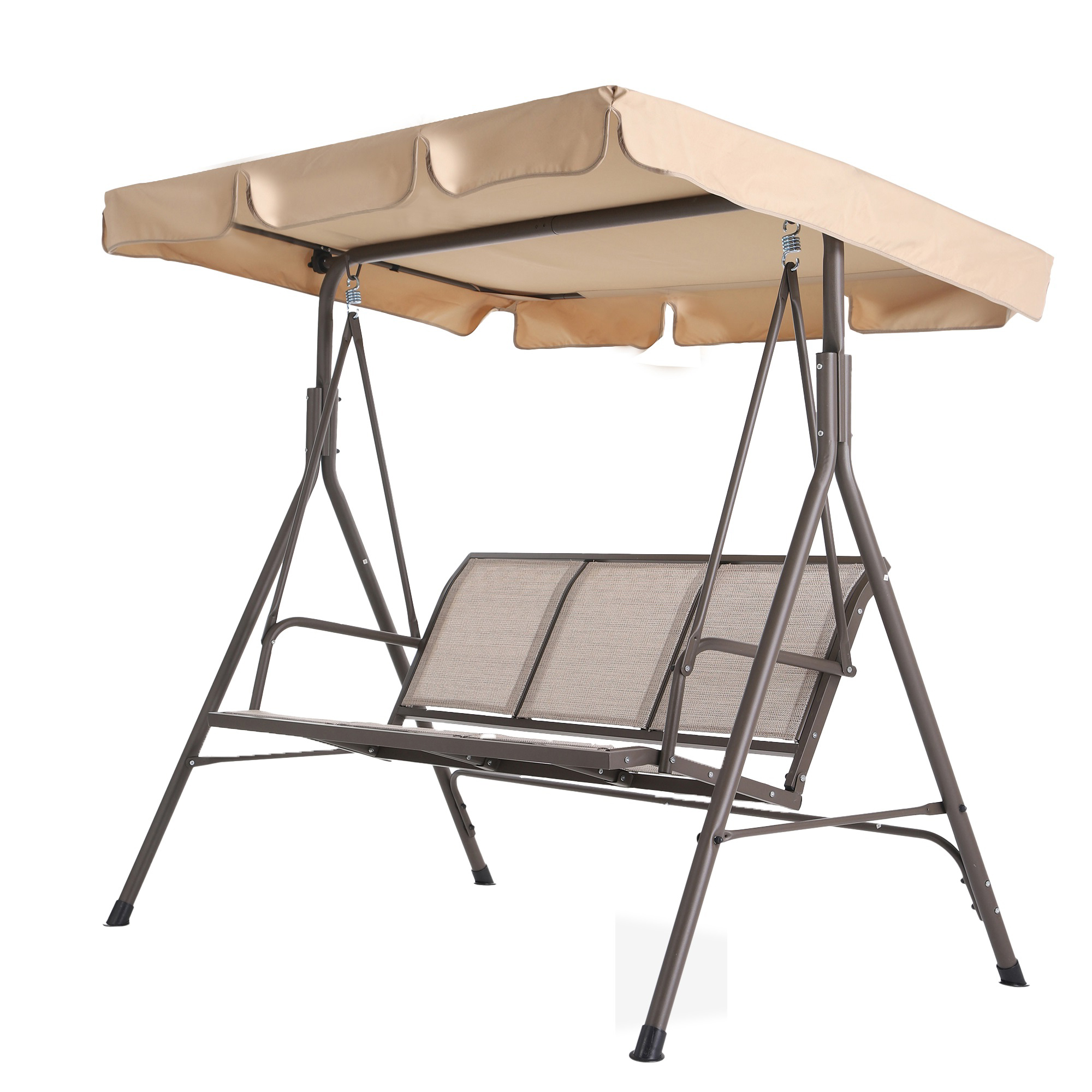 Porch Swing With Canopy, Seizeen 3Person Outdoor Swing Chair W/ Stand