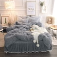 thumbnail image 5 of Lochas Soft Shaggy Blankets Plush Fuzzy Bed Cozy Sherpa Fluffy Throw Blanket for Couch Chair Sofa,60"x80",Gray, 5 of 7