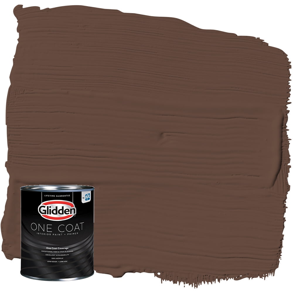 Glidden One Coat Interior Paint and Primer, Fudge / Brown, 1Quart