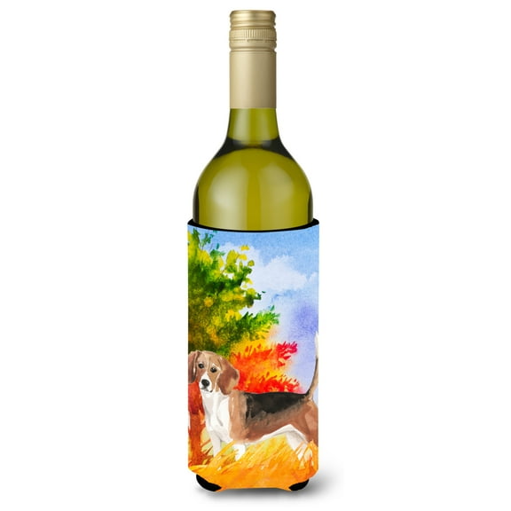 Carolines Treasures CK1959LITERK Fall Beagle Wine Bottle Beverage Insulator Hugger Wine Bottle multicolor