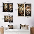 thumbnail image 4 of Designart "Golden Ornament Black Pattern" Abstract Spirals Framed Wall Art Set Of 2 - Transitional Gold Frame Gallery Set For Office Decor, 4 of 6