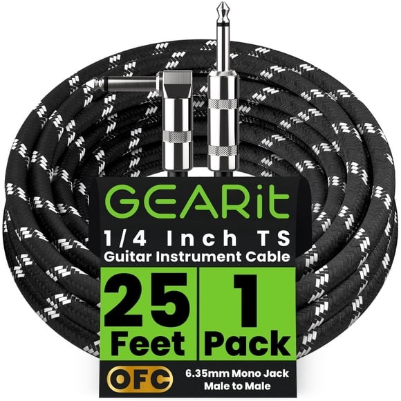 Cable para Instrumento GEARit 7.5 m 1/4" Macho a Macho