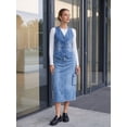 thumbnail image 3 of INSPIRE CHIC Women's Denim Vest V Neck Button Down Sleeveless Jean Waistcoat Casual Jacket Light Blue XS, 3 of 7