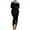 H-Black383, variant on Women Elegant Off Shoulder Dress Long Sleeve Button Down Split Ruffle Bodycon Midi Dresses Solid Color Festival Clothing
