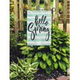 thumbnail image 2 of JSDART Green Summer Hello Spring Lettering Happy Abstract Beautiful Blossom Brush Garden Flag Decorative Flag House Banner 12x18 inch, 2 of 2