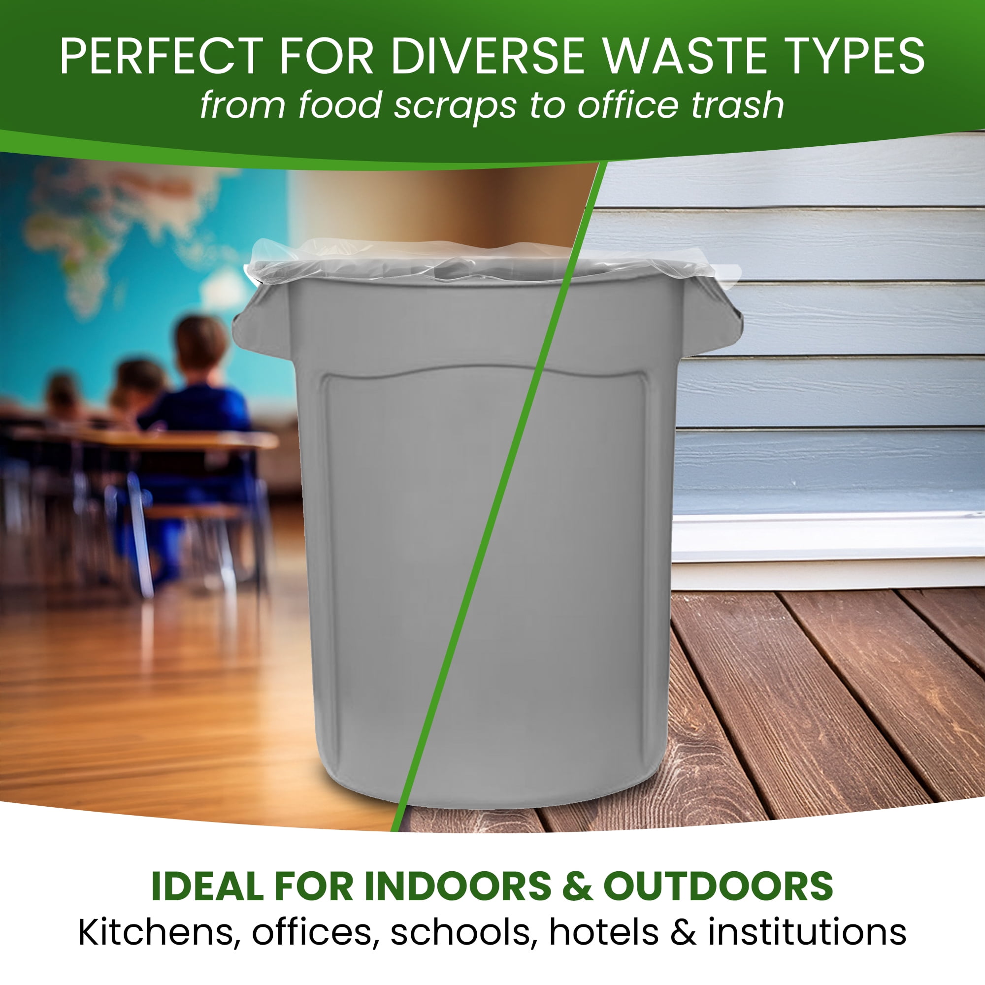Betta 40-45 Gallon Clear High-Density Trash Bags, 250 Count Box, (40x48-inch) Commercial Medium-Duty Garbage Can Liners