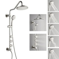 FORNO ACQUA AcquaSPA Retrofit Shower, Overhead Rainfall Shower, Handheld Shower Head, Body Jets, 6 Way Diverter, Brushed Nickel Finish, 2.5 GPM Flow Rate