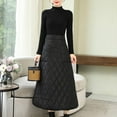 thumbnail image 4 of Moda invierno mujeres abajo s una línea de abajo con bolsillos en el tobillo de cintura alta casual maxi más tamaño grueso Macarena Falda de mujer, 4 of 8