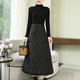 thumbnail image 4 of Moda invierno mujeres abajo s una línea de abajo con bolsillos en el tobillo de cintura alta casual maxi más tamaño grueso Macarena Falda de mujer, 4 of 8