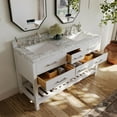 thumbnail image 3 of Ancerre Designs Elizabeth 60" Wood Bathroom Vanity Set in White, 3 of 12